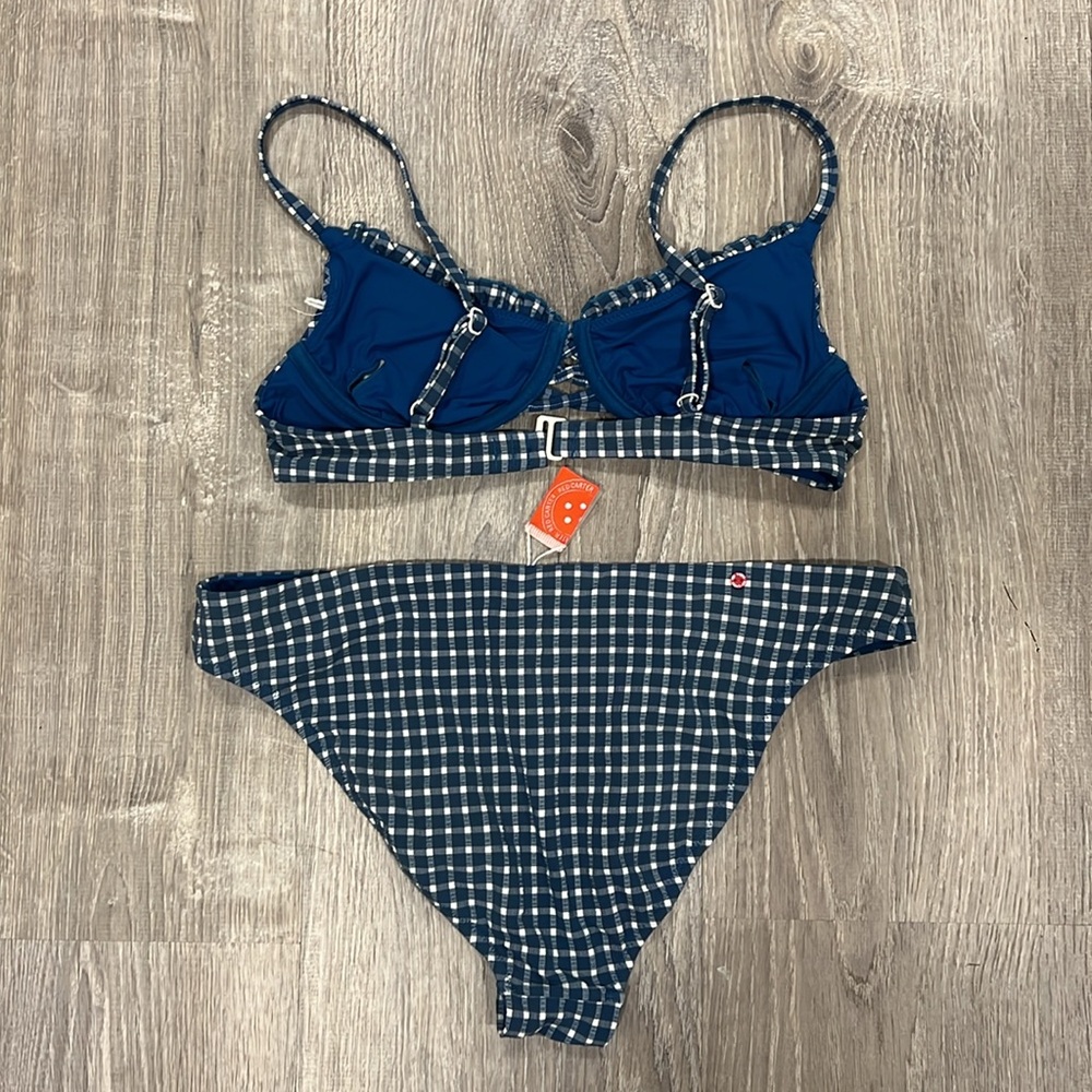 Red Carter Coast Lace Front Gingham Underwire bikini - Picture 6 of 6